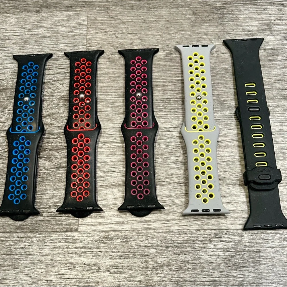 Set of 5 Rubber 38 mm Apple Watch Bands